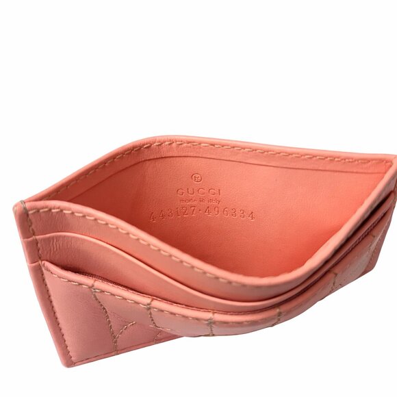 Authentic Gucci GG Marmont Card Holder in Peach Calf Leather - Picture 3 of 3